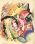 Franz Marc Colorful Flowers (mk34) oil painting reproduction